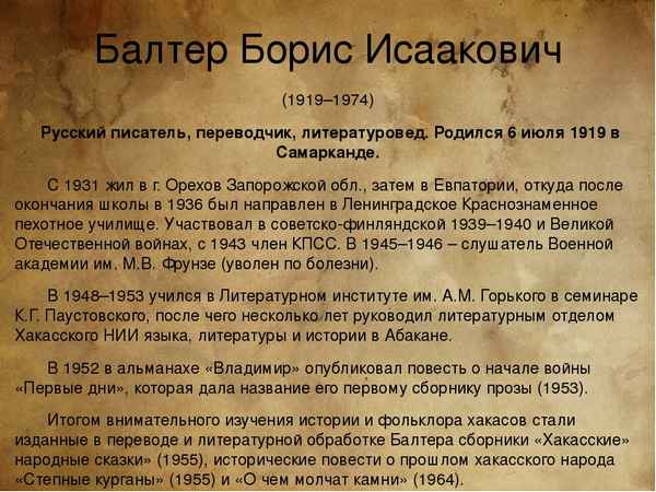 Краткая биография балтер