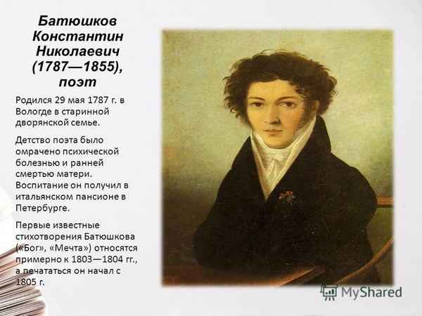 Краткая биография батюшков