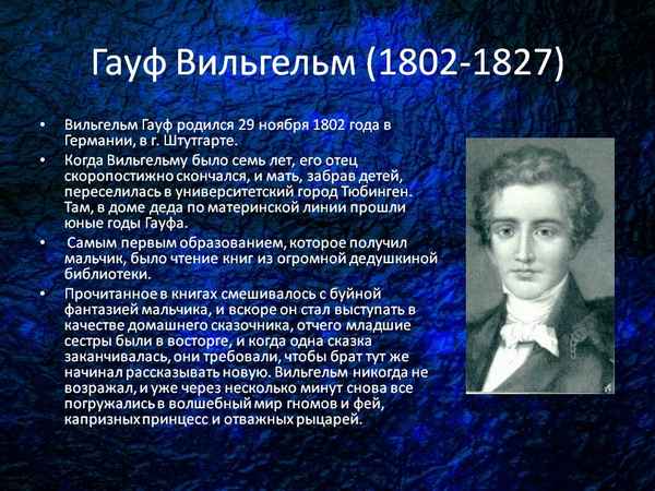 Краткая биография гауф