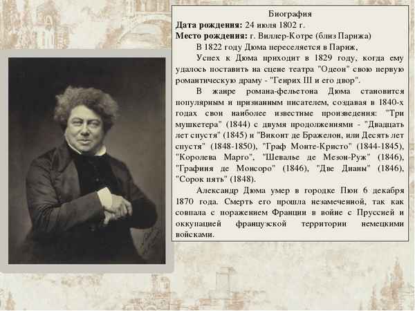 Краткая биография дюма — сын