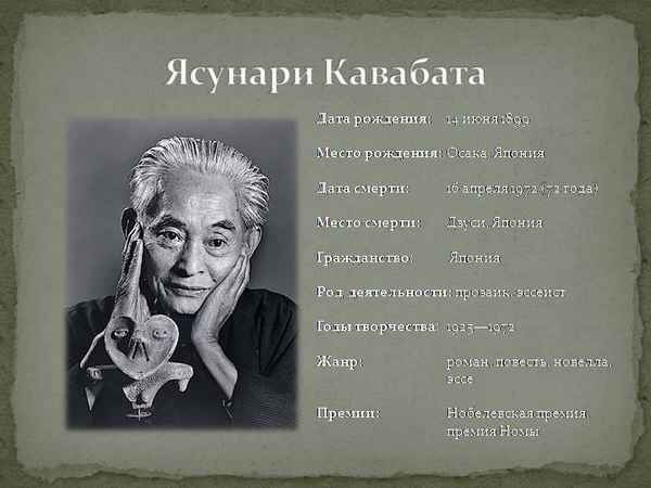 Краткая биография кавабата