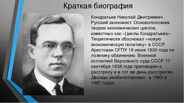 Краткая биография кондратьев