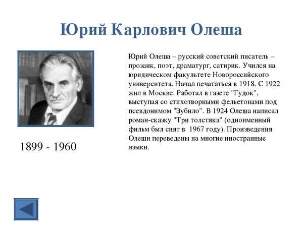 Краткая биография олеша