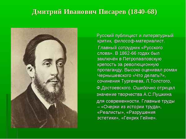 Краткая биография писарев