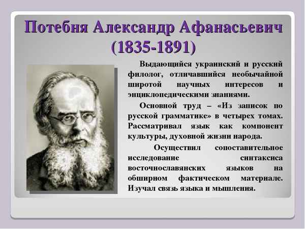 Краткая биография потебни